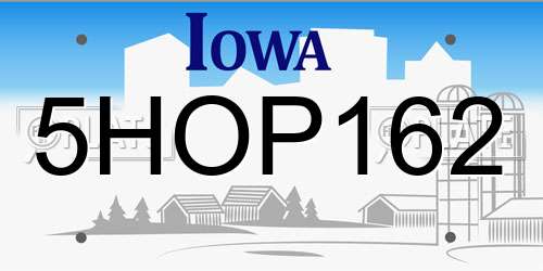 5HOP162 Iowa License Plate