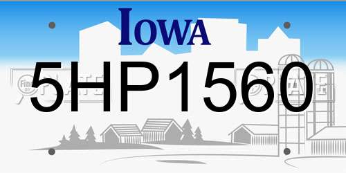 5HP1560 Iowa License Plate