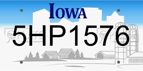 5HP1576 Iowa License Plate