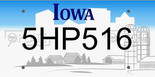 5HP516 Iowa License Plate