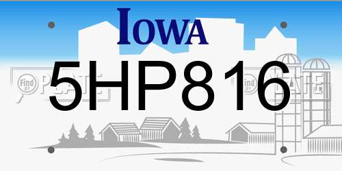 5HP816 Iowa License Plate