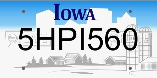 5HPI560 Iowa License Plate