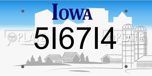 5I67I4 Iowa License Plate
