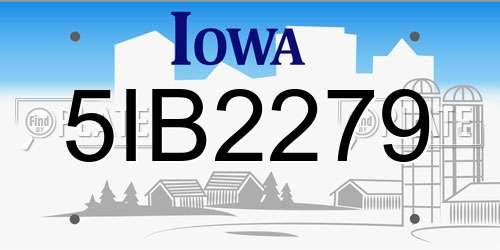5IB2279 Iowa License Plate