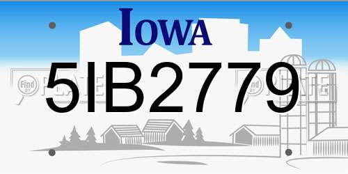 5IB2779 Iowa License Plate