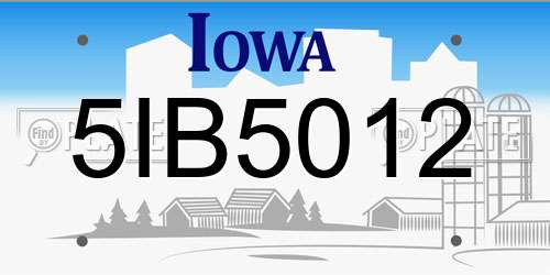5IB5012 Iowa License Plate