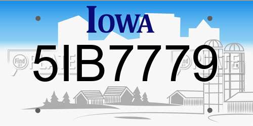 5IB7779 Iowa License Plate