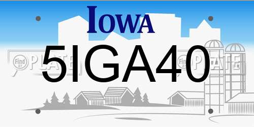 5IGA40 Iowa License Plate