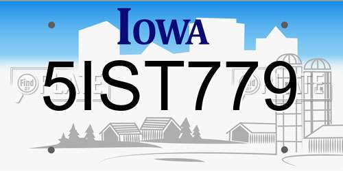 5IST779 Iowa License Plate