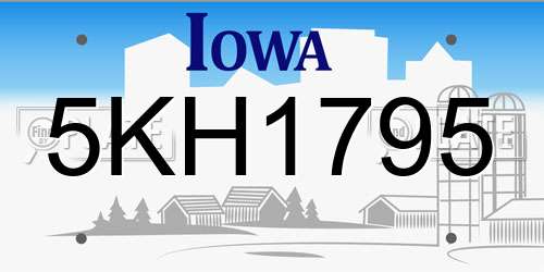 5KH1795 Iowa License Plate