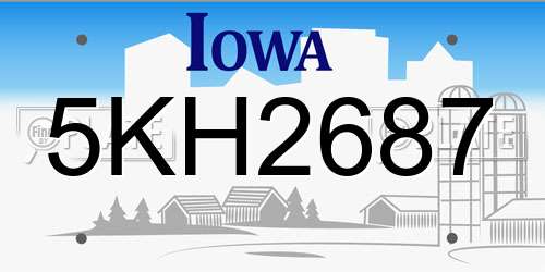 5KH2687 Iowa License Plate