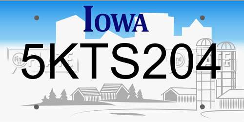 5KTS204 Iowa License Plate