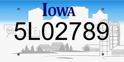 5L02789 Iowa License Plate
