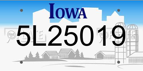 5L25019 Iowa License Plate