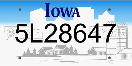 5L28647 Iowa License Plate