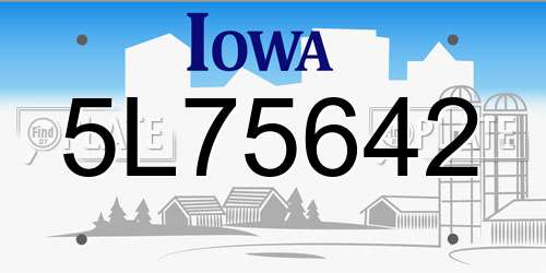 5L75642 Iowa License Plate