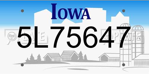 5L75647 Iowa License Plate