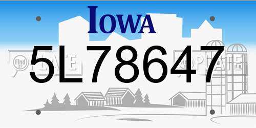 5L78647 Iowa License Plate