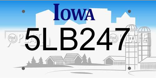 5LB247 Iowa License Plate