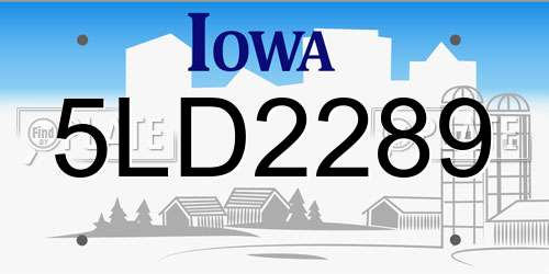 5LD2289 Iowa License Plate
