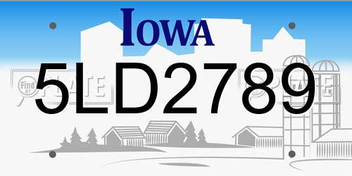5LD2789 Iowa License Plate