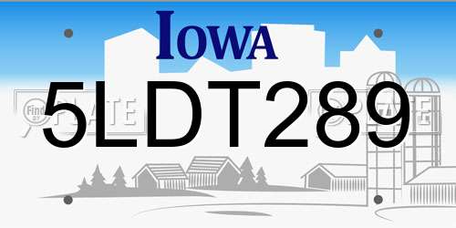 5LDT289 Iowa License Plate