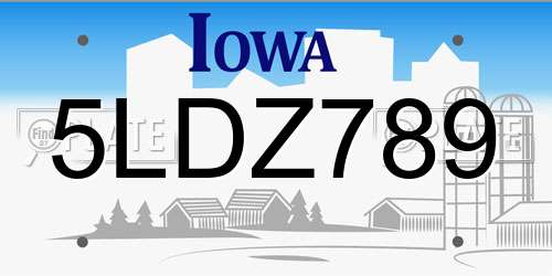 5LDZ789 Iowa License Plate