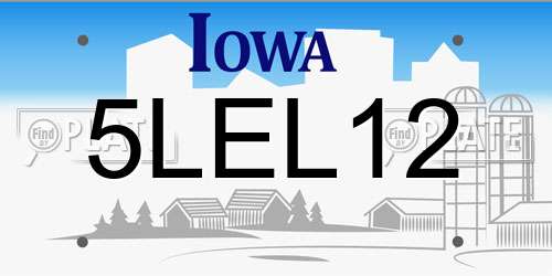 5LEL12 Iowa License Plate