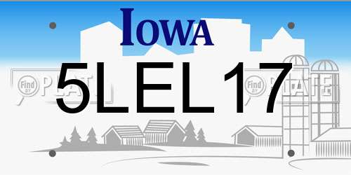 5LEL17 Iowa License Plate