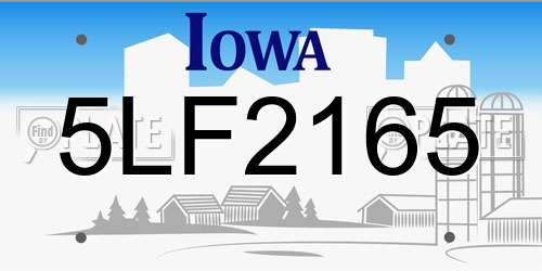 5LF2165 Iowa License Plate