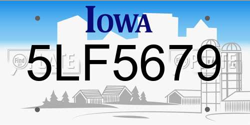 5LF5679 Iowa License Plate