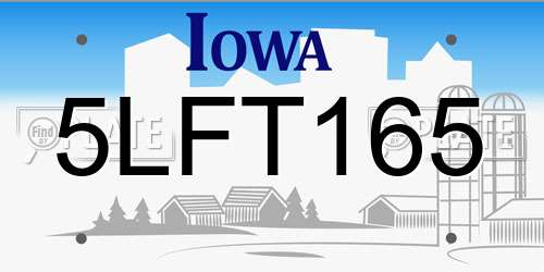 5LFT165 Iowa License Plate