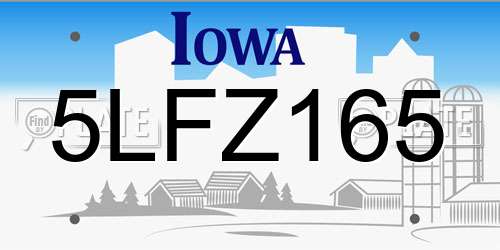 5LFZ165 Iowa License Plate