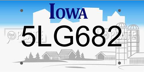 5LG682 Iowa License Plate