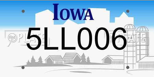5LL006 Iowa License Plate