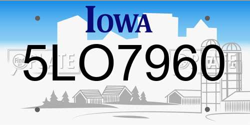 5LO7960 Iowa License Plate