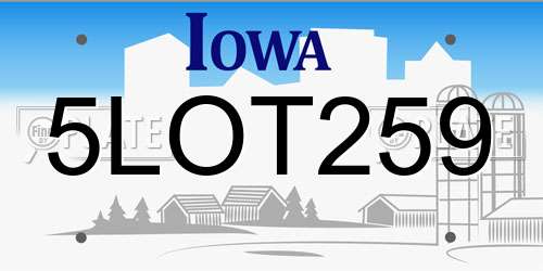 5LOT259 Iowa License Plate