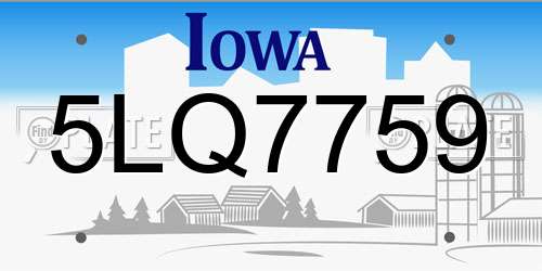 5LQ7759 Iowa License Plate