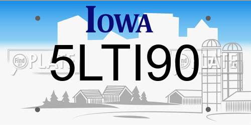 5LTI90 Iowa License Plate