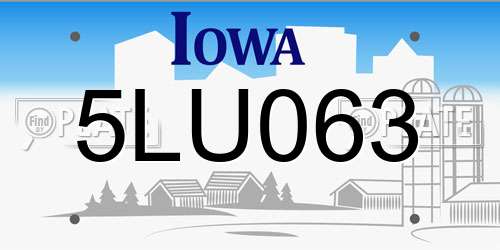 5LU063 Iowa License Plate