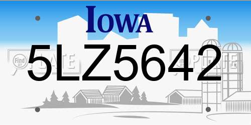 5LZ5642 Iowa License Plate