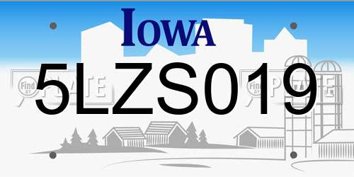 5LZS019 Iowa License Plate
