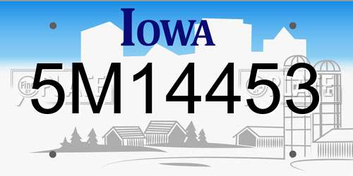 5M14453 Iowa License Plate
