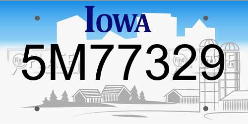 5M77329 Iowa License Plate