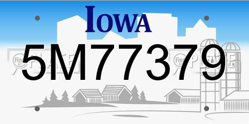 5M77379 Iowa License Plate