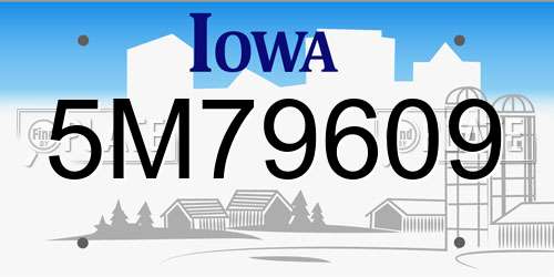 5M79609 Iowa License Plate