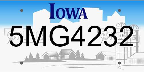 5MG4232 Iowa License Plate