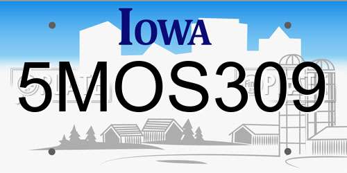 5MOS309 Iowa License Plate