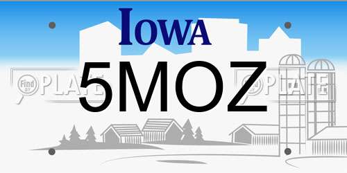 5MOZ Iowa License Plate