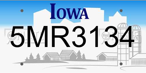 5MR3134 Iowa License Plate